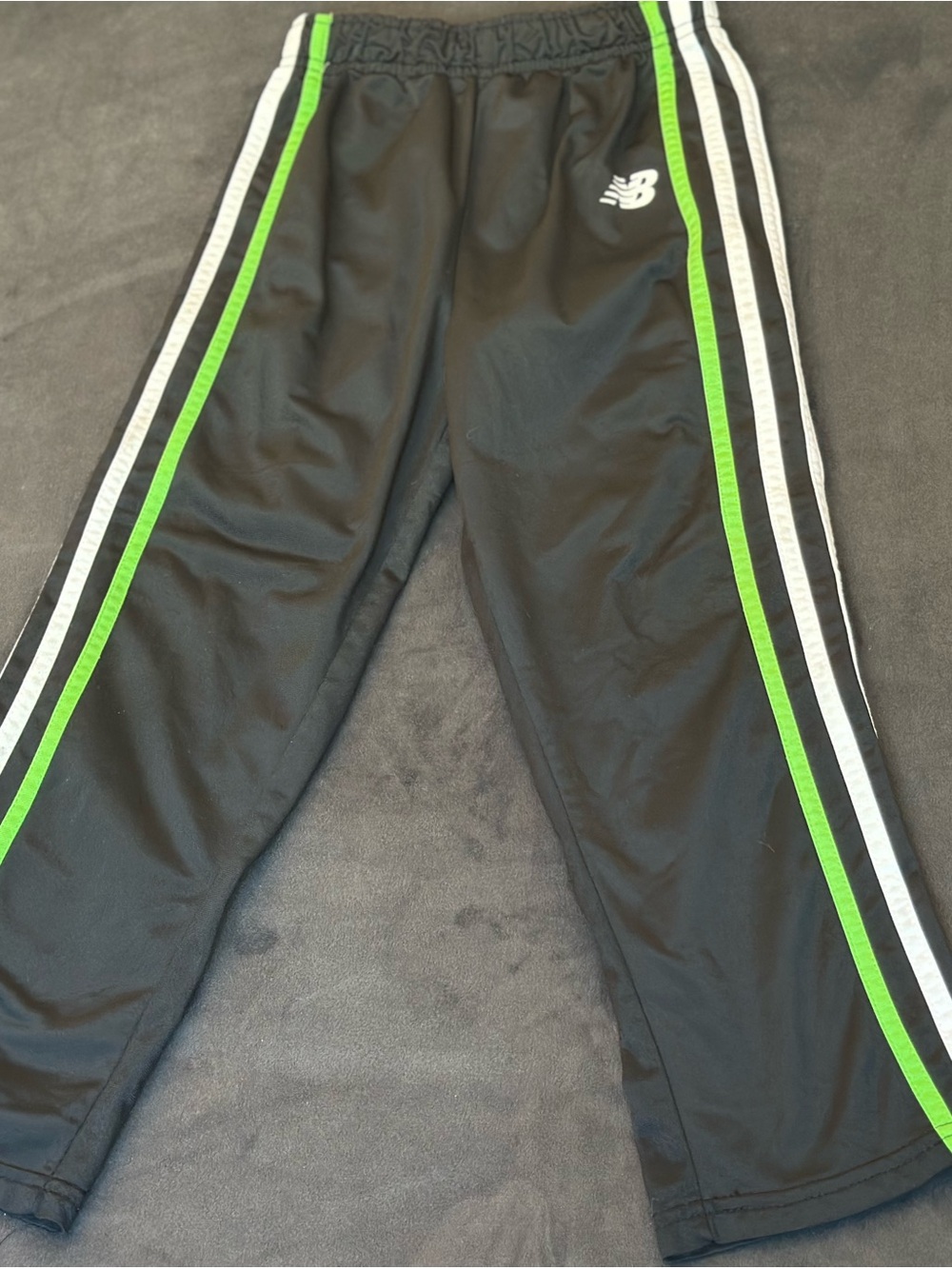 New Balance Black Joggers with Green and White Side Stripes